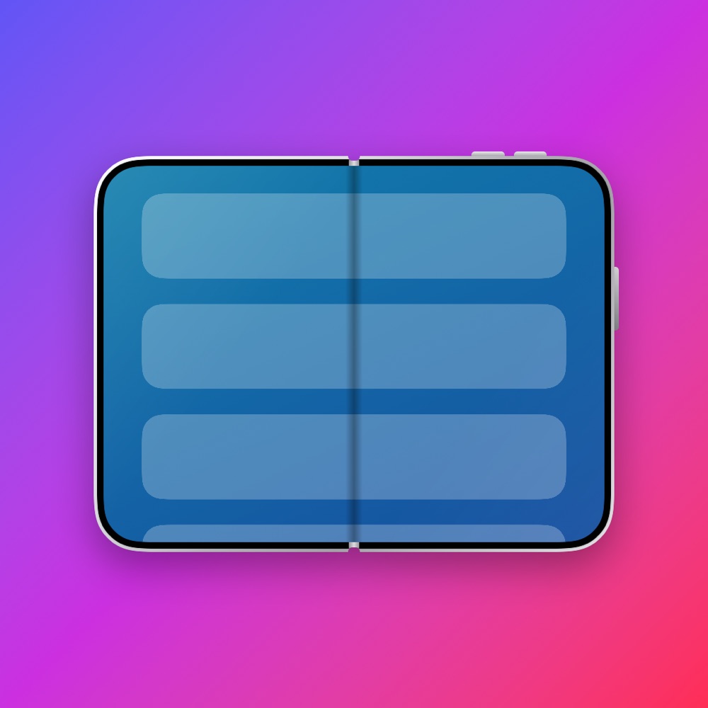 A screenshot in an open iPhone Duo frame with a silver finish