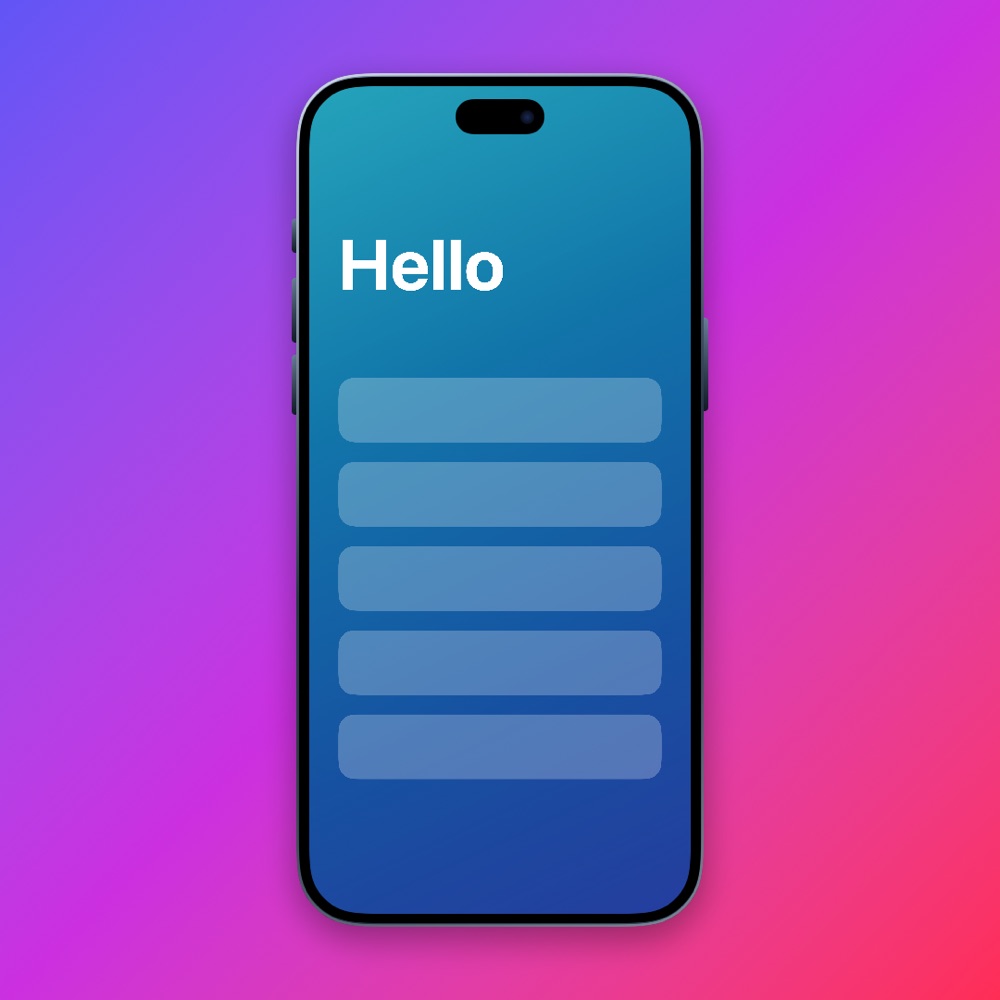 A screenshot in an iPhone frame with a blue finish